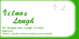 vilmos langh business card